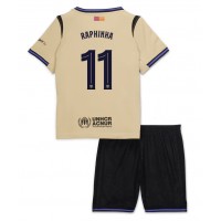 Barcelona Raphinha Belloli #11 Vonkajší Detský futbalový dres 2025-26 Krátky Rukáv (+ trenírky)